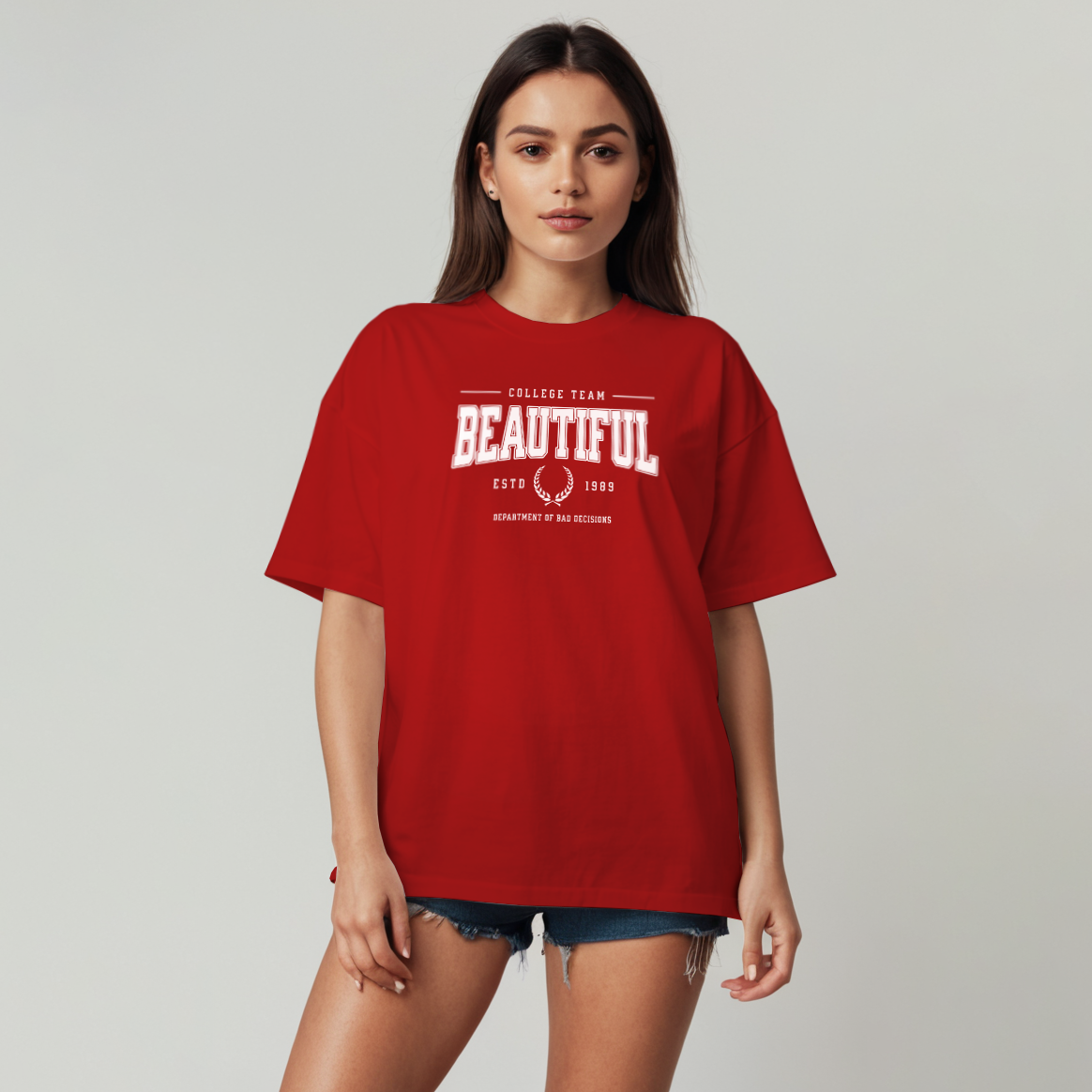 Beautiful Varsity Oversized Fit Tee