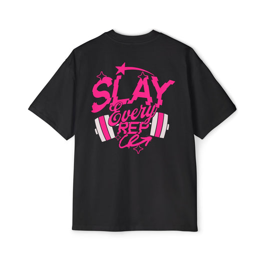 Slay Every Rep Oversized Fit Tee