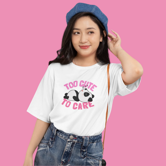 Too Cute to Care Panda Oversized Fit Tee